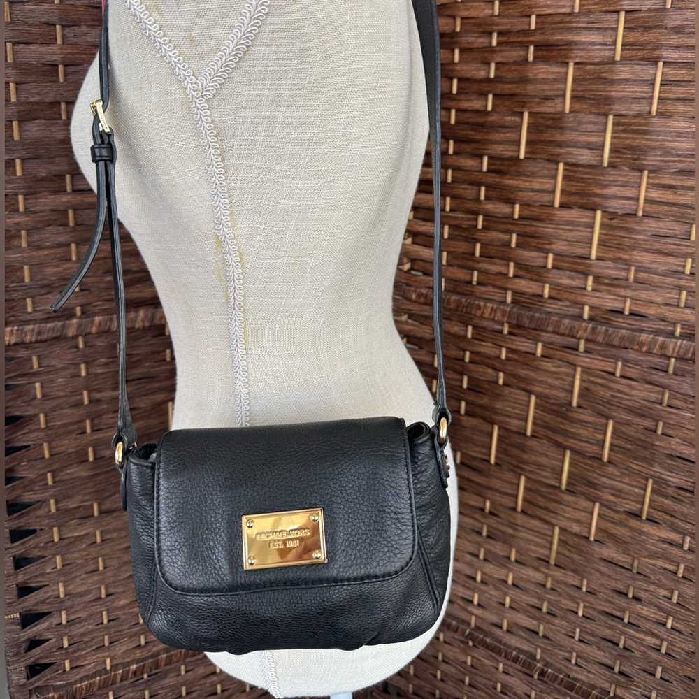Michael Kors Black Leather Crossbody Bag